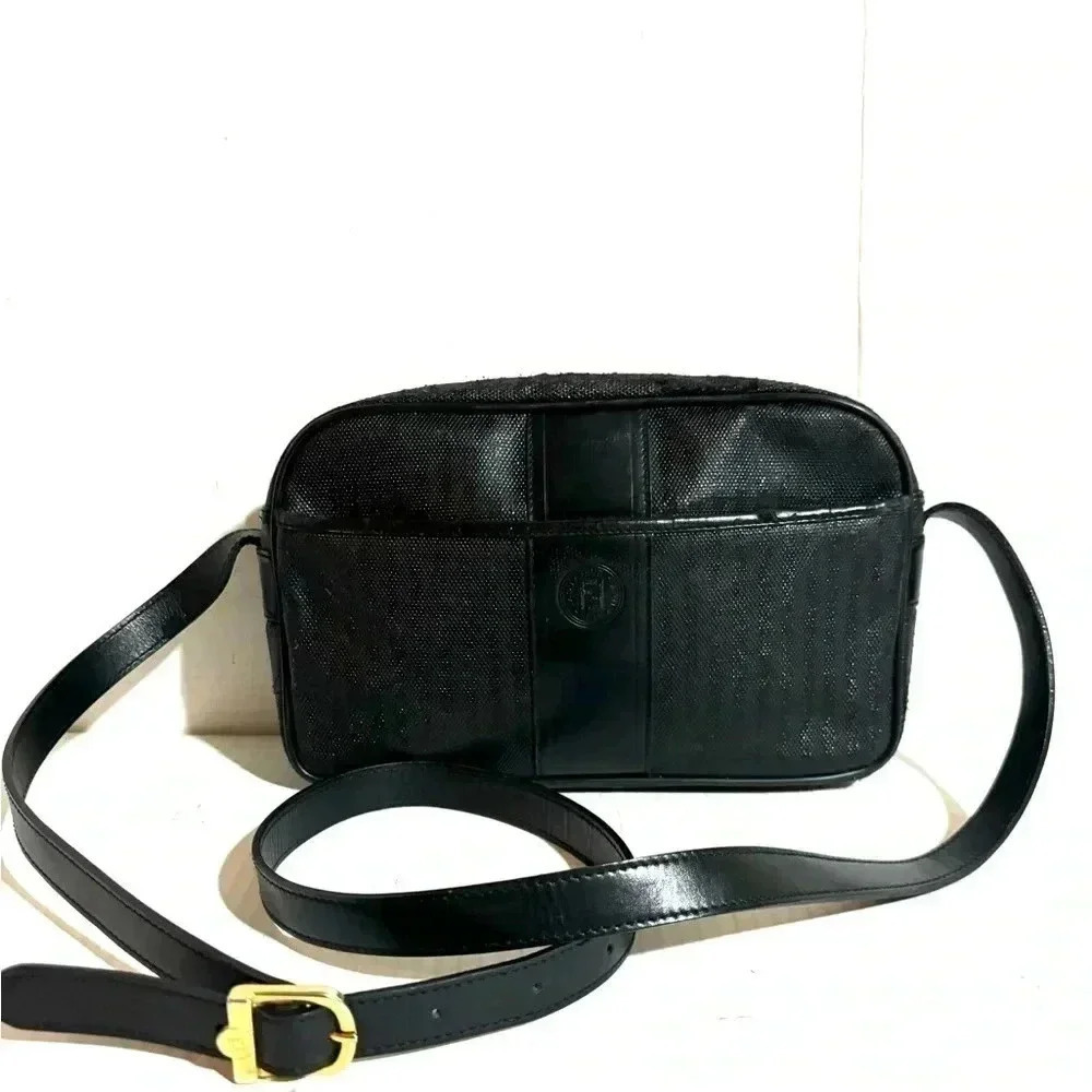 Fendi vintage pinstripe crossbody handbag
